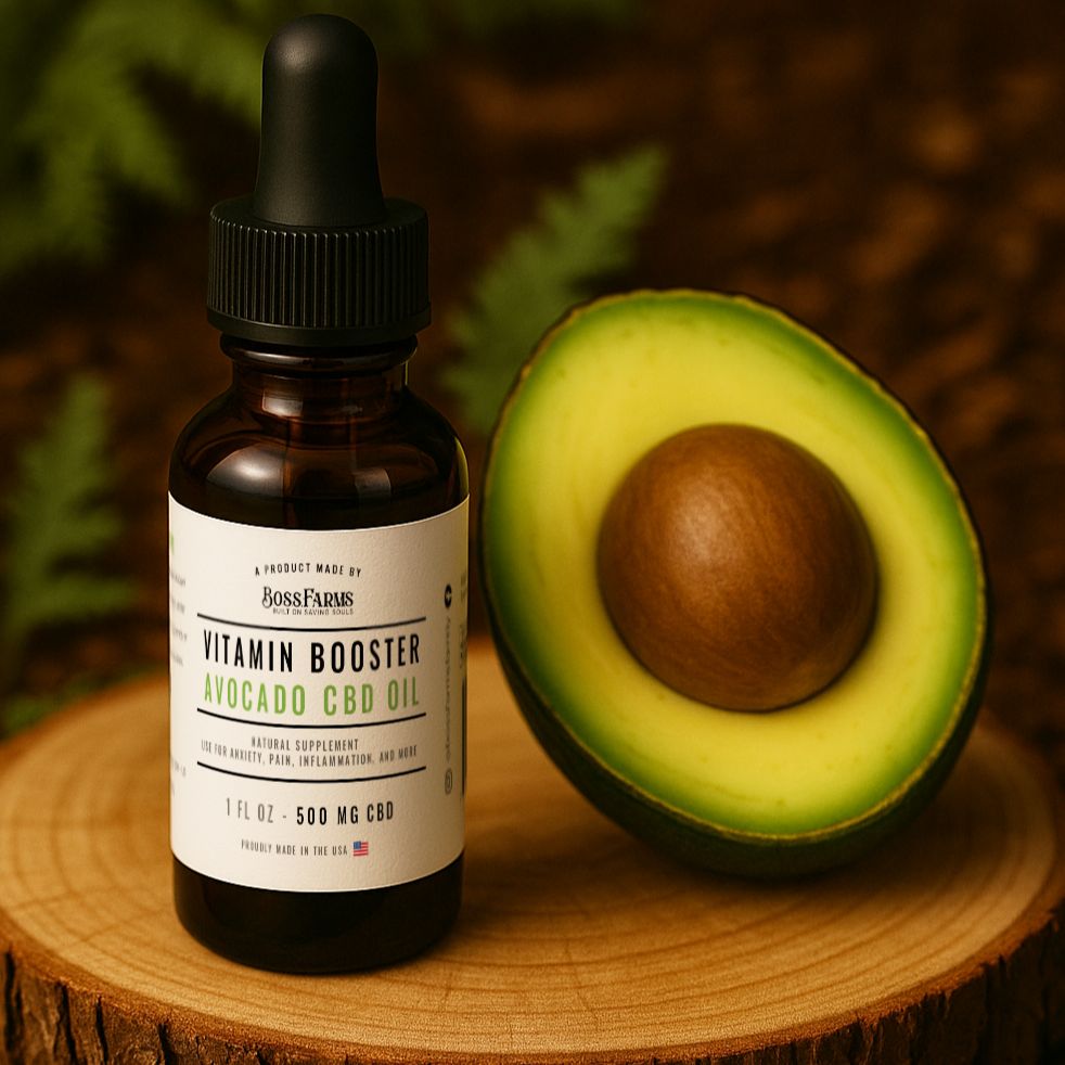 🥑 B.O.S.S. Farms “Green Glow” CBD + Avocado Oil 🥑 1 oz - 500 mg Broad Spectrum CBD - B.O.S.S. Farms