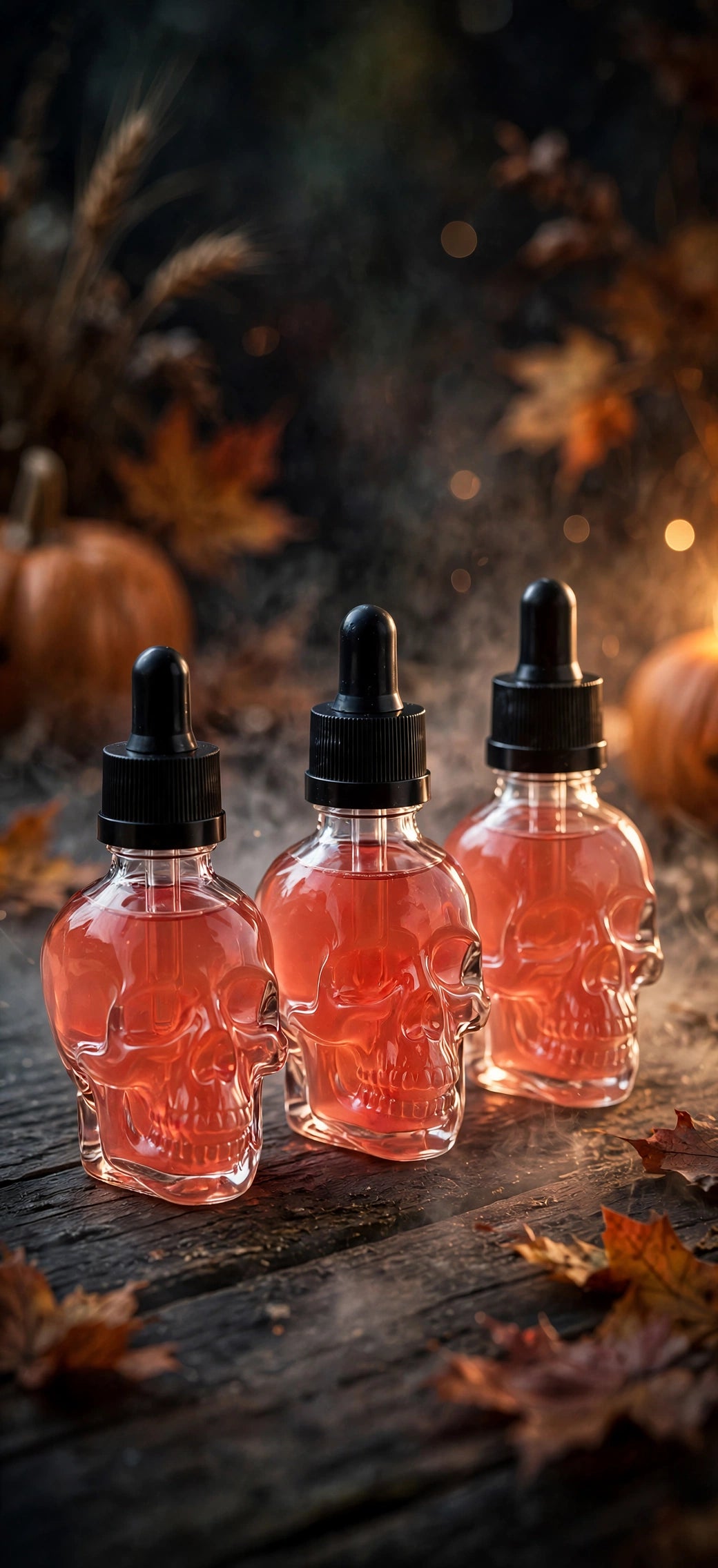 Wild Salmon Pet CBD Oil in the clear Halloween skull bottle