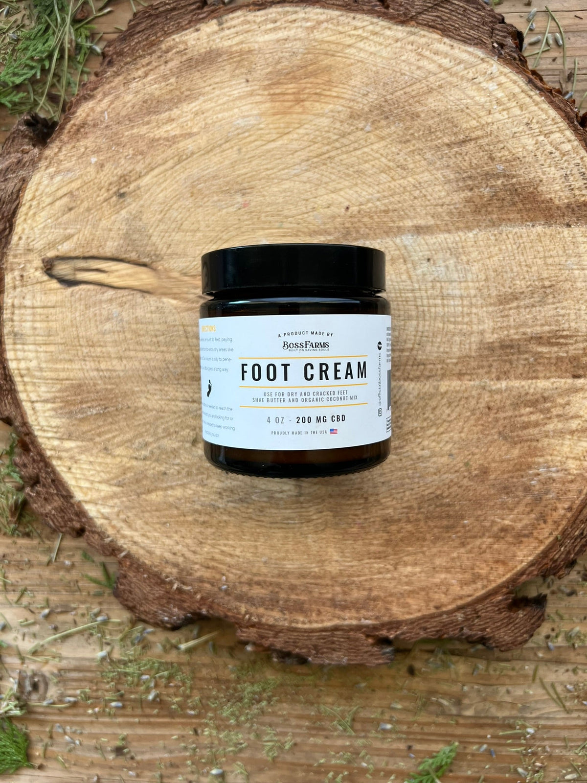 CBD Foot Cream for Sore, Dry & Cracked Feet - NEW 4 oz! - B.O.S.S. Farms