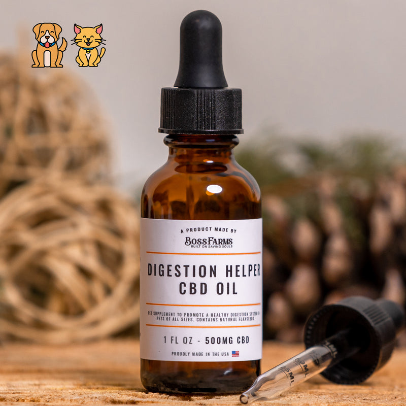 Digestion Helper Pet CBD Oil : 1 oz - 500 mg - B.O.S.S. Farms
