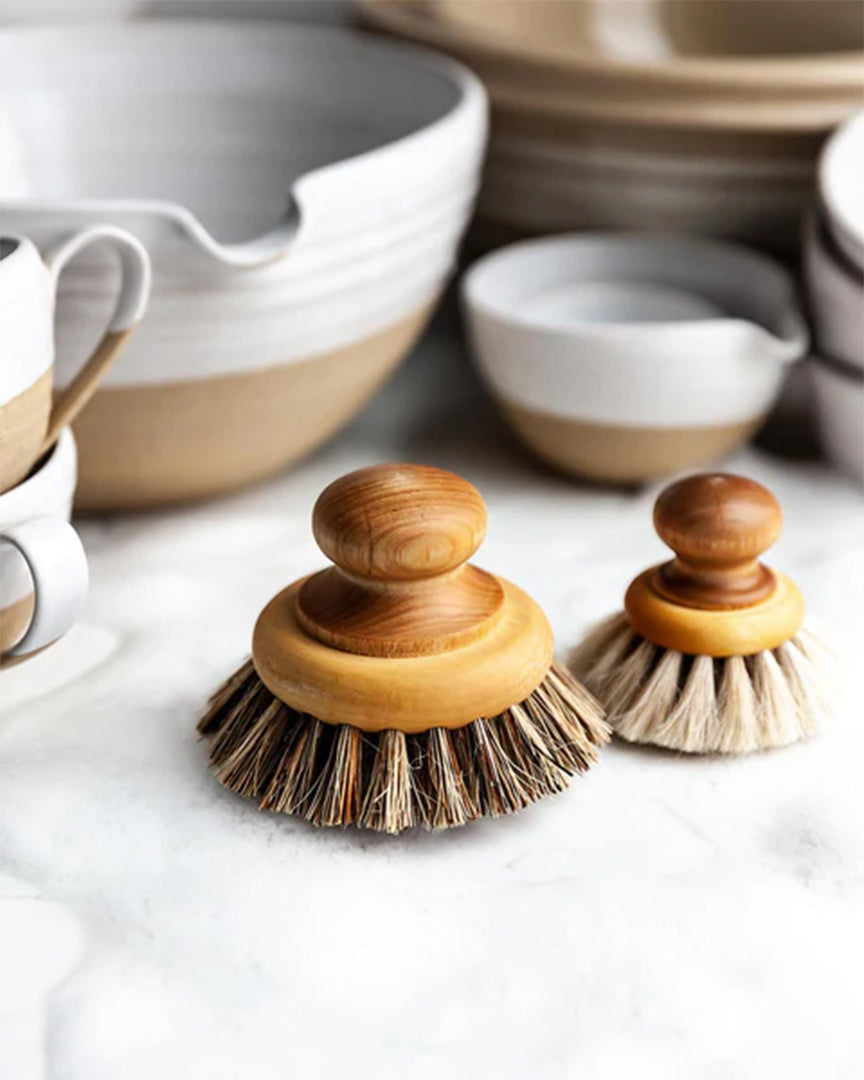 Dish Brush & Holder Set : All Natural Bamboo