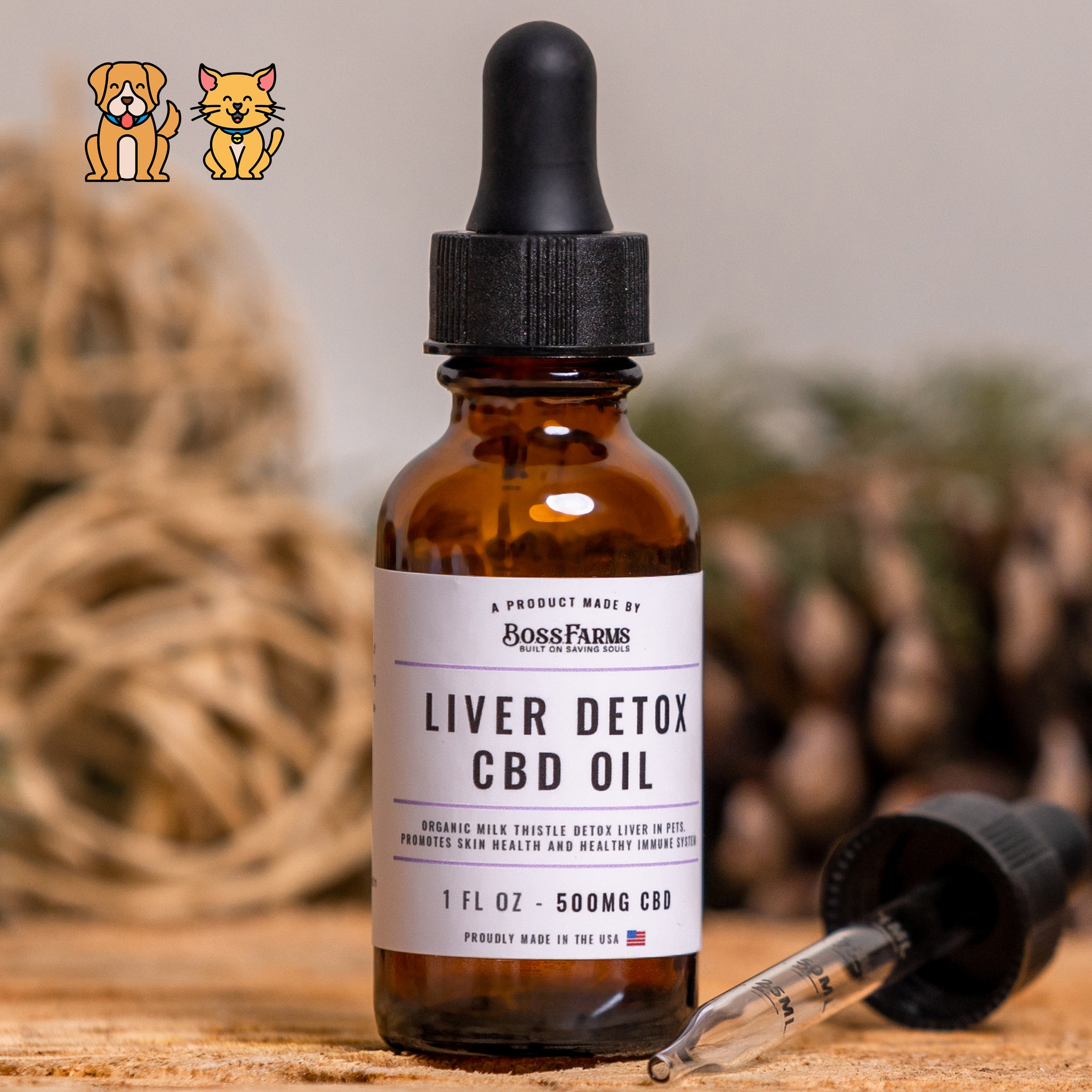 Liver Detox CBD Pet Oil : 1 oz - 500 mg CBD for dogs and cats